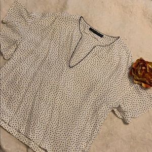 Black polka dot blouse